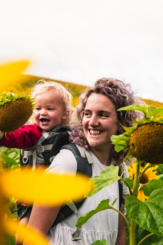 mother son sunflower Home