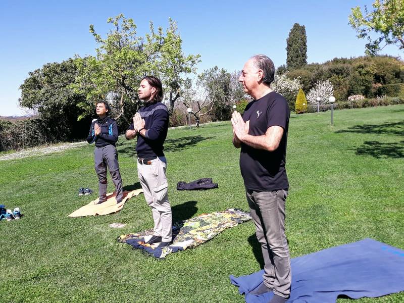 yoga sun salutation Legends of Certosa di Pontignano